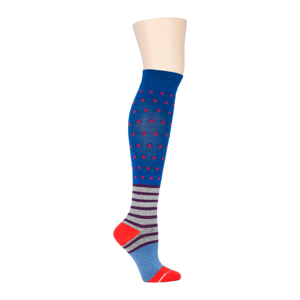 Dr. Motion Dots & Stripes | Knee-High Compression Socks For Women