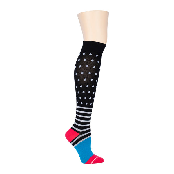 dr. motion Dots & Stripes | Knee-High Compression Socks For Women