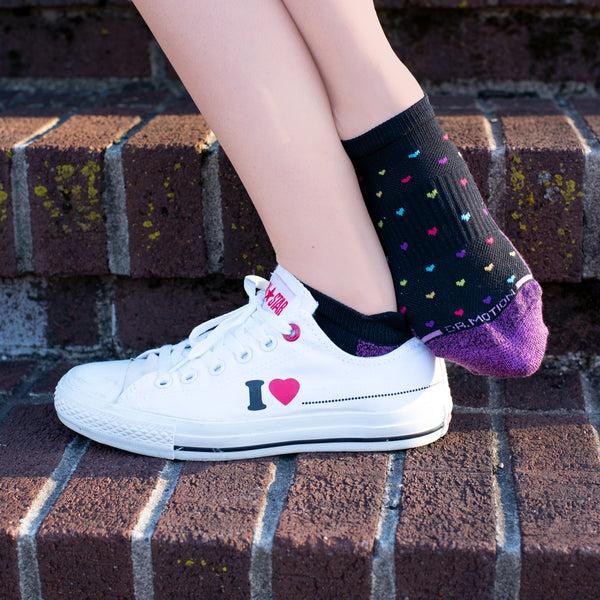 Dr. Motion Hearts | Ankle Compression Socks For Women