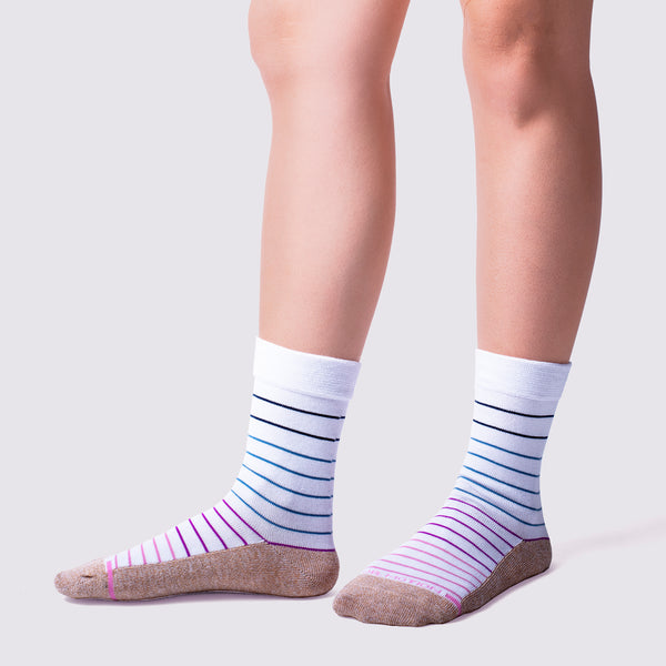Dr. Motion Pin Stripe | Diabetic Socks For Women