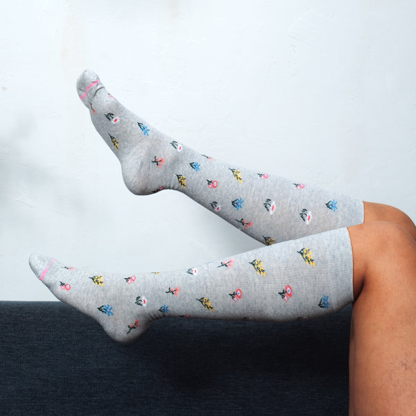 Dr. Motion Fancy Floral | Knee-High Compression Socks For Women