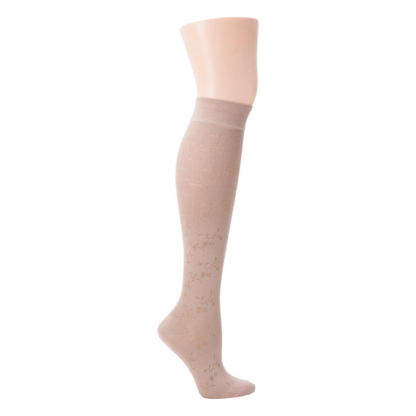 Dr. Motion Floral Texture | Knee-High Compression Socks For Women
