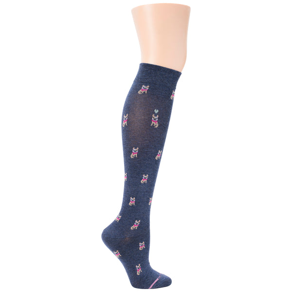 Dr. Motion French Bulldog | Knee-High Compression Socks For Women