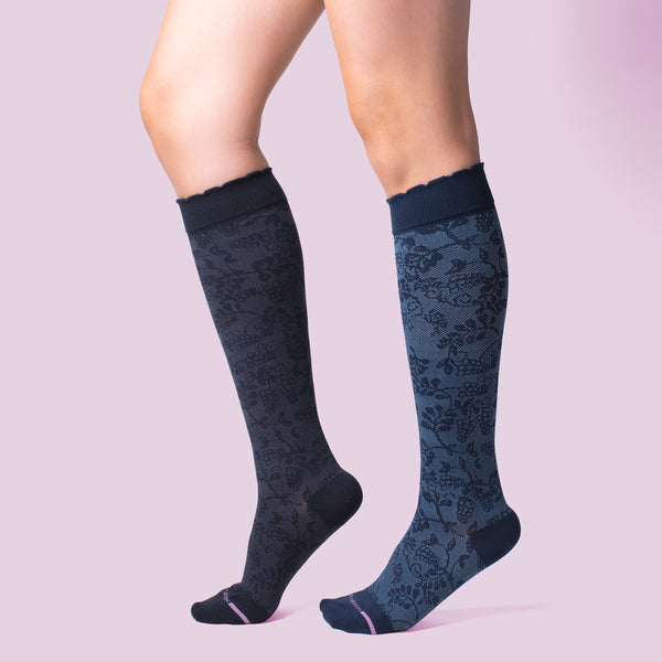 Dr. Motion Grape Vine Texture | Knee-High Compression Socks For Women