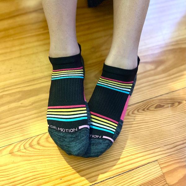 Dr. Motion Happy Stripes | Ankle Compression Socks For Women