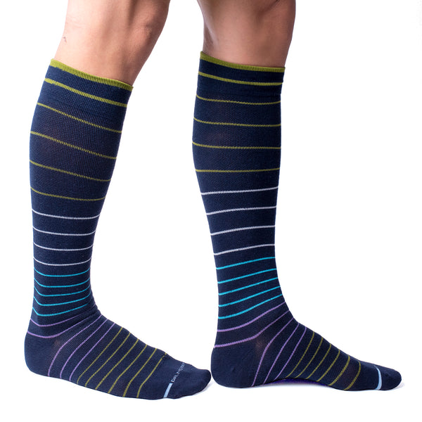 Dr. Motion Jaquard Stripe | Knee-High Compression Socks For Men