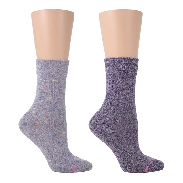 dr. motion Mini Hearts | Diabetic Half-Cushion Socks For Women