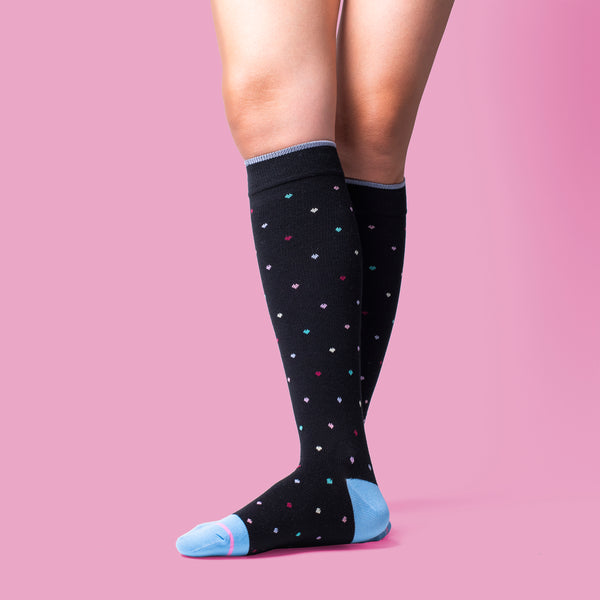 Dr. Motion Mini Hearts | Knee-High Compression Socks For Women