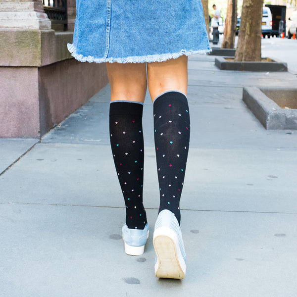 Dr. Motion Mini Hearts | Knee-High Compression Socks For Women
