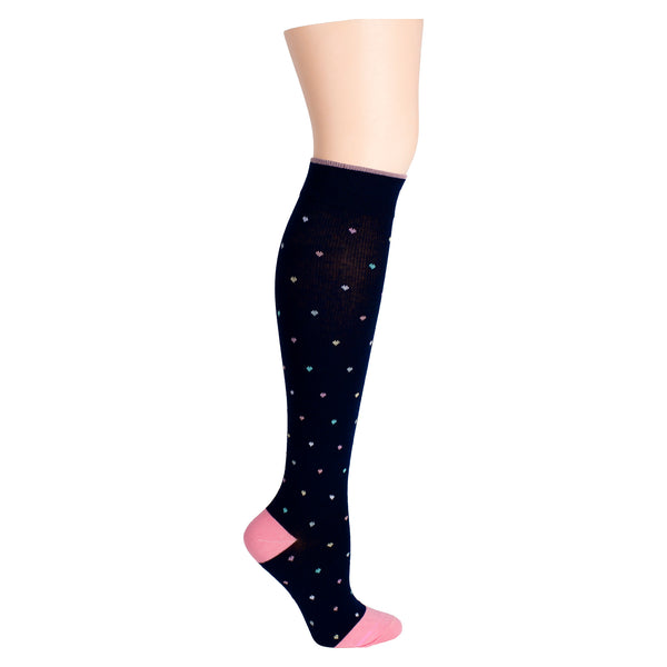 dr. motion Mini Hearts | Knee-High Moderate Compression Socks For Women