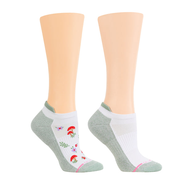 dr. motion Mushroom Floral | Ankle Compression Socks For Women