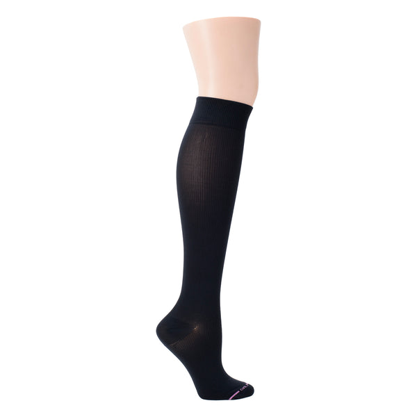 dr. motion Nylon Basic Solid | Wide Calf Knee-High Compression Socks For Women