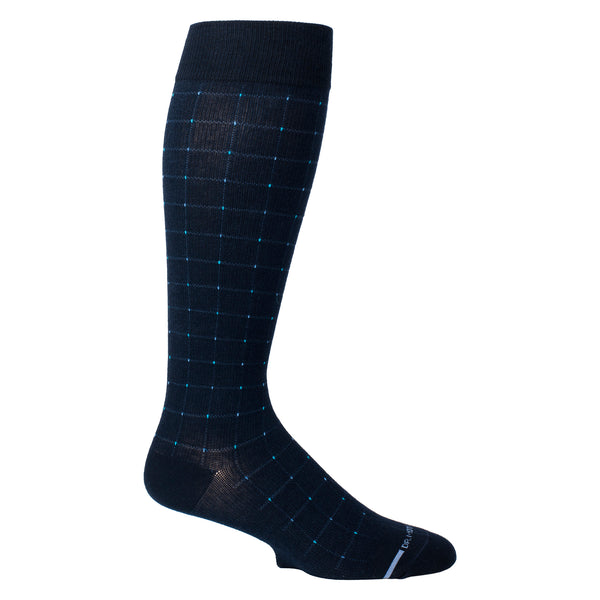 Dr. Motion Pin Dot Grid | Knee-High Compression Socks For Men
