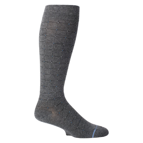 Dr. Motion Pin Dot Grid | Knee-High Compression Socks For Men