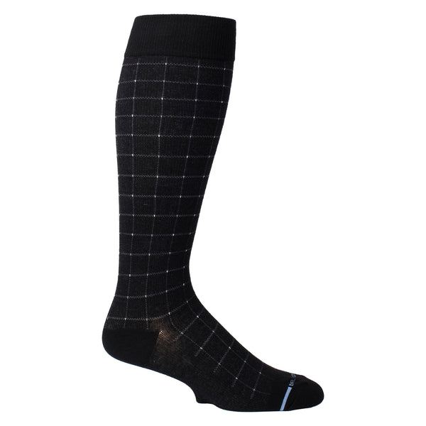 dr. motion Pin Dot Grid | Knee-High Compression Socks For Men
