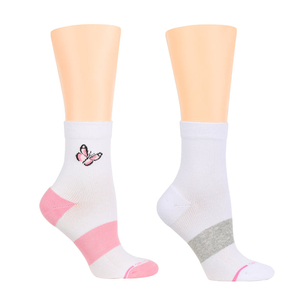 dr. motion Placed Butterfly | Mid-Crew Compression Socks For Women