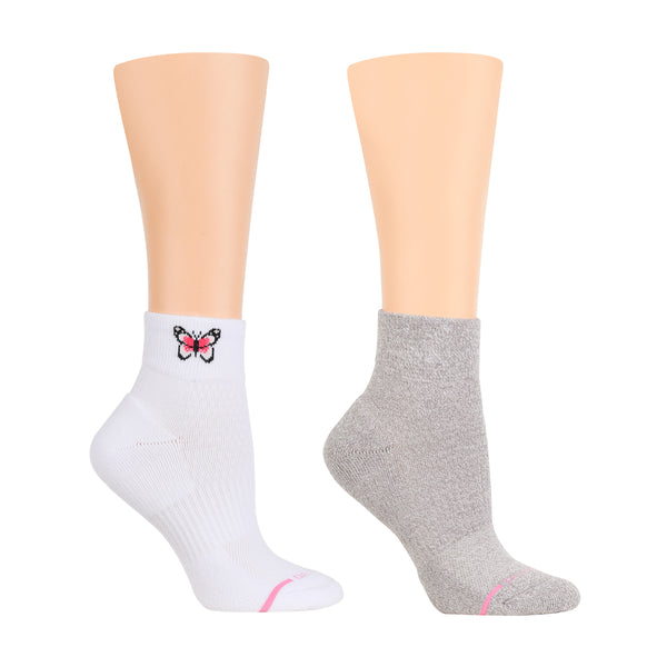 dr. motion Placed Butterfly | Quarter Compression Socks For Women