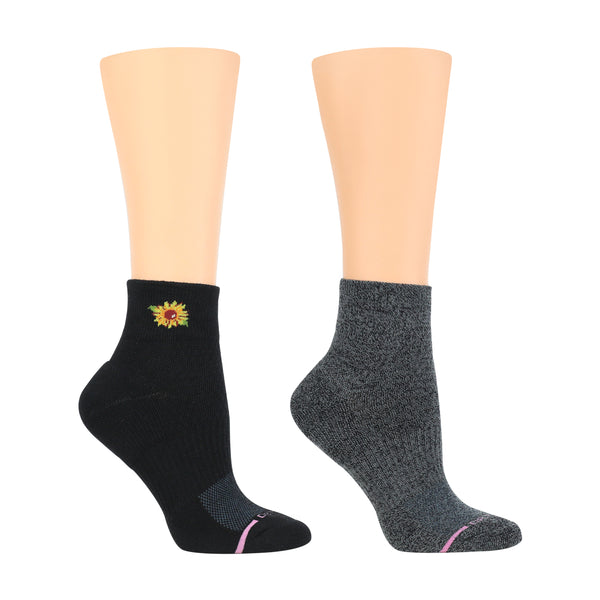 dr. motion Placed Sunflower | Quarter Compression Socks For Women