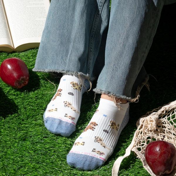 Dr. Motion Playful Dogs | Ankle Compression Socks For Women