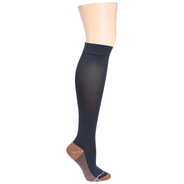 Dr. Motion Solid Copper Infused | Knee-High Compression Socks For Women