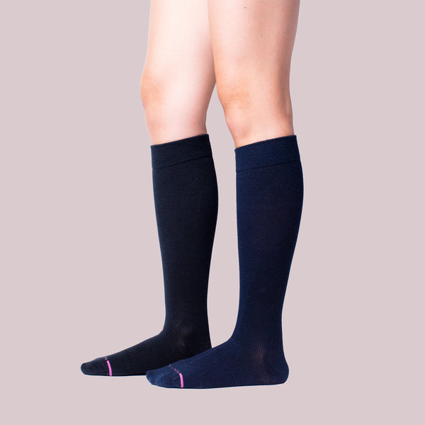 Dr. Motion Solid Cotton Blend | Knee-High Compression Socks For Women