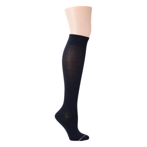 Dr. Motion Solid Cotton Blend | Knee-High Compression Socks For Women