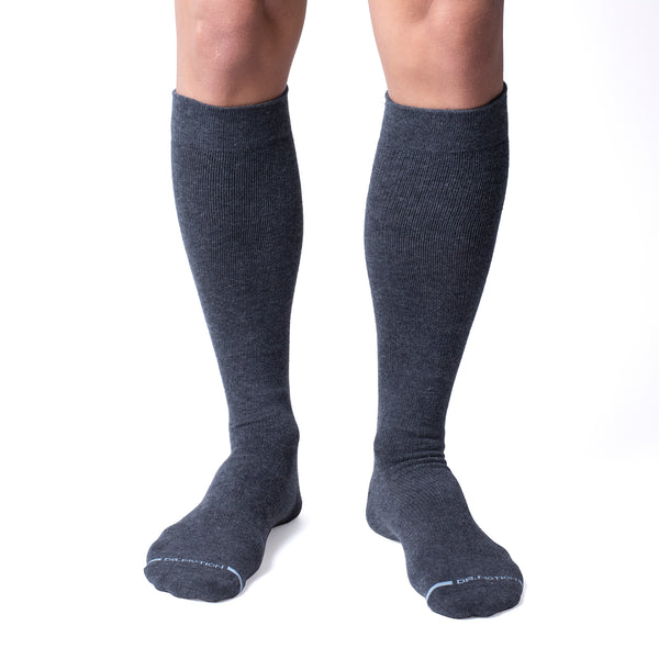 Dr. Motion Solid Cotton Blend | Knee-High Compression Socks For Men