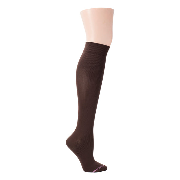 Dr. Motion Solid Microfiber Nylon | Knee-High Compression Socks For Women