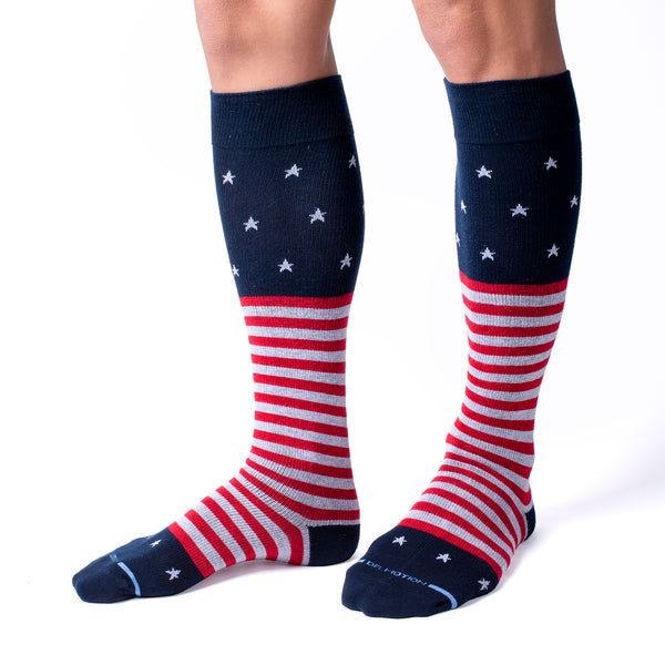 Dr. Motion Stars Stripes | Knee-High Compression Socks For Men
