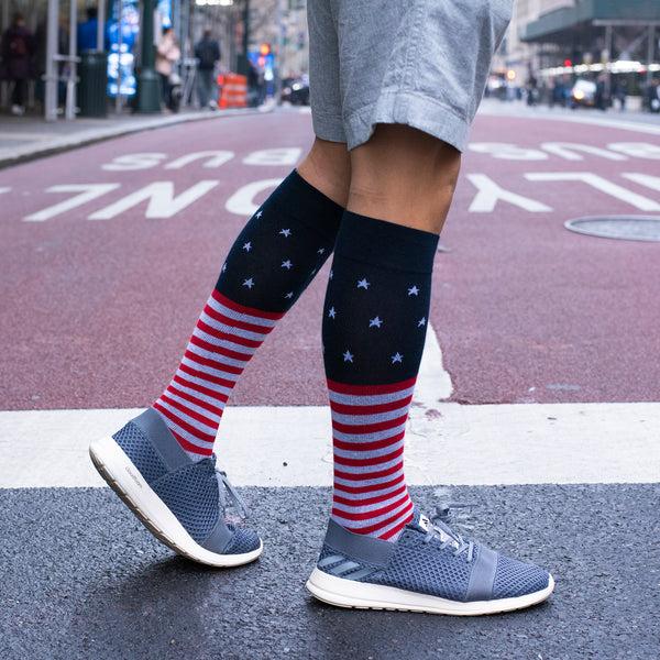 Dr. Motion Stars Stripes | Knee-High Compression Socks For Men