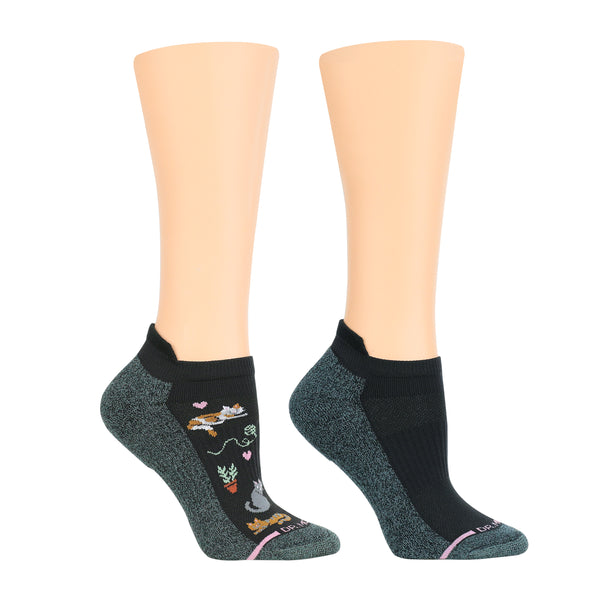 dr. motion Stay Home Cats | Ankle Compression Socks For Women