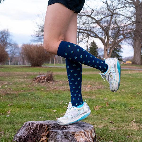 Dr. Motion Striped Dots | Athleisure Compression Socks For Men & Women