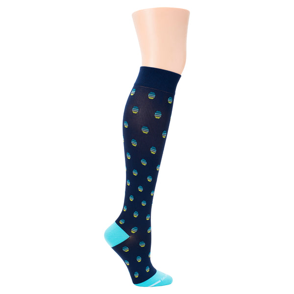 Dr. Motion Striped Dots | Athleisure Compression Socks For Men & Women