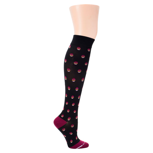 dr. motion Striped Dots | Athleisure Compression Socks For Men & Women dr. motion Striped Dots | Athleisure Compression Socks For Men & Women