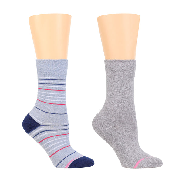 dr. motion Thin Stripe | Diabetic Half-Cushion Socks For Women