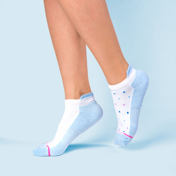 Dr. Motion Tri Color Dots | Ankle Compression Socks For Women