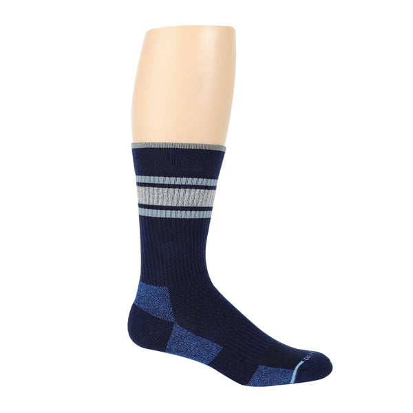 Dr. Motion Varsity Top Stripe | Compression Outdoor Medium Weight Crew For Men