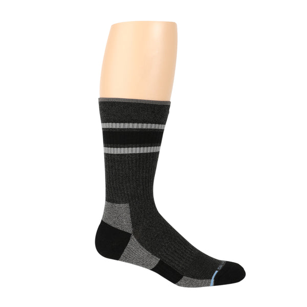 dr. motion Varsity Top Stripe | Compression Outdoor Medium Weight Crew For Men