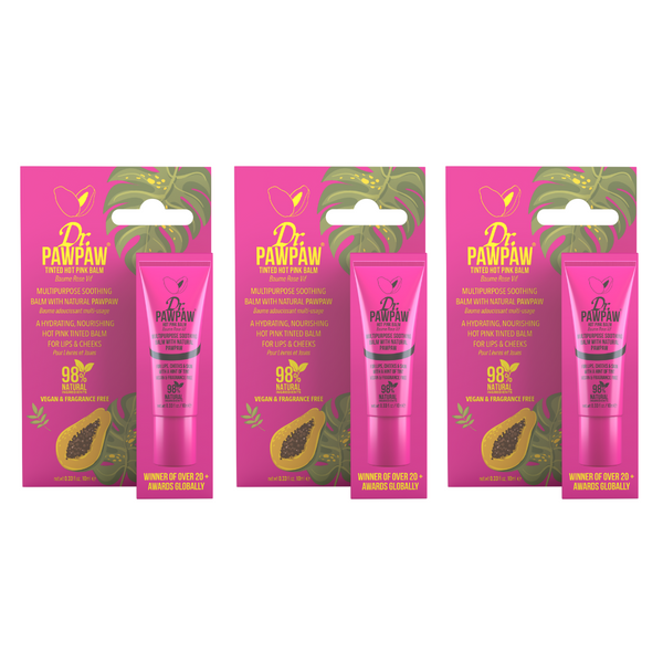 dr. pawpaw Hot Pink Tinted Balm 10ml Trio Pack