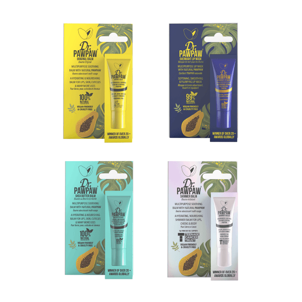 dr. pawpaw Mini Clear Multi-Tasking Lip Balm Set
