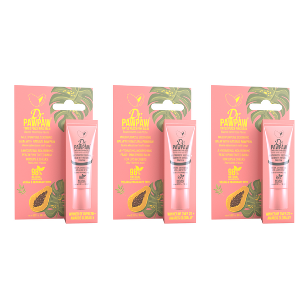 dr. pawpaw Peach Pink Tinted Balm 10ml Trio Pack