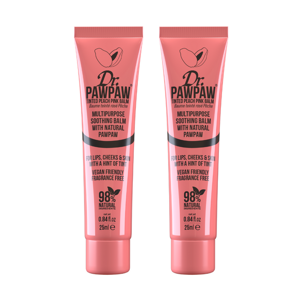 dr. pawpaw Peach Pink Tinted Balm 25ml Duo Pack