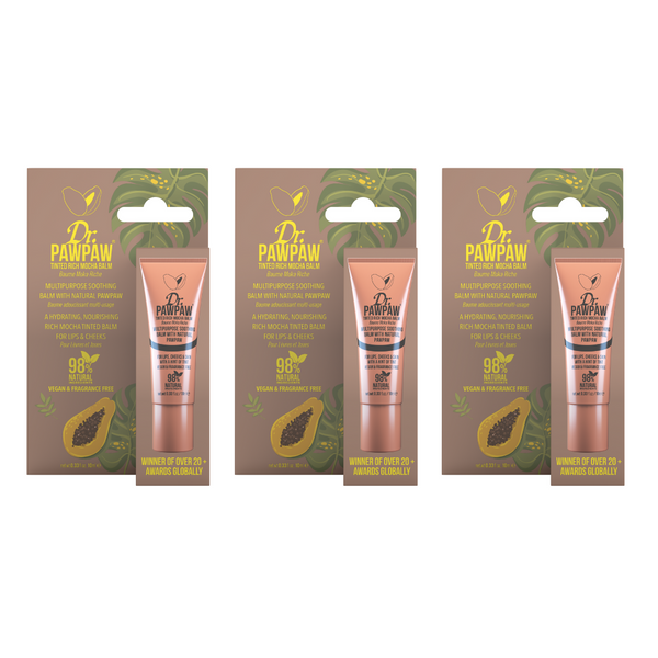dr. pawpaw Rich Mocha Tinted Balm 10ml Trio Pack