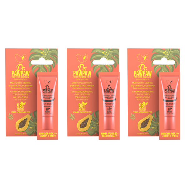 dr. pawpaw True Coral Tinted Balm 10ml Trio Pack