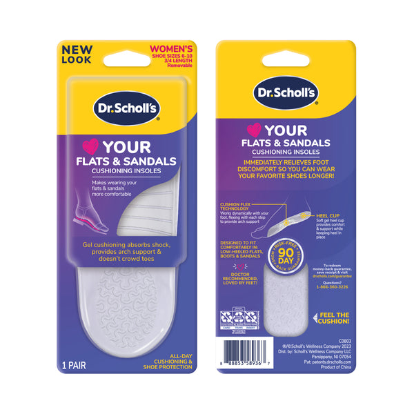 Dr. Scholls Love Your FLATS & SANDALS 3/4 Length Insoles