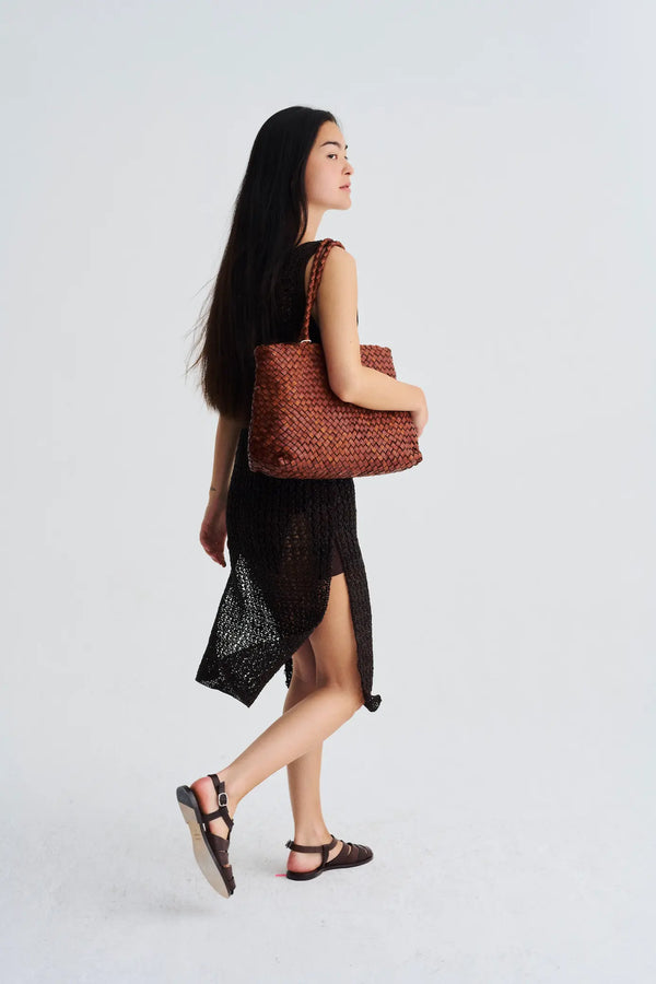 Dragon Diffusion Vintage Mesh Tote Tan
