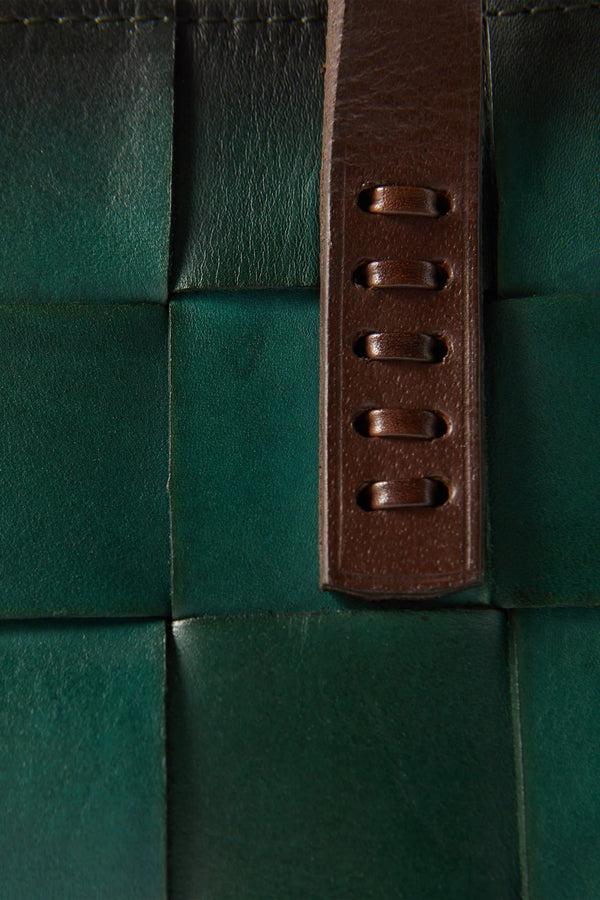 Dragon Diffusion Japan Tote Forest Green W/ Flat Dark Brown Handles