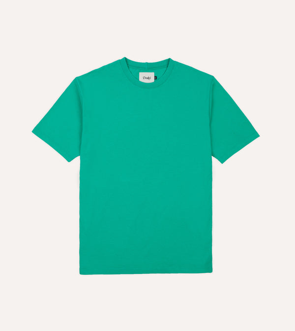 drake's Antique Green Lightweight Cotton Crew Neck Hiking T-Shirt