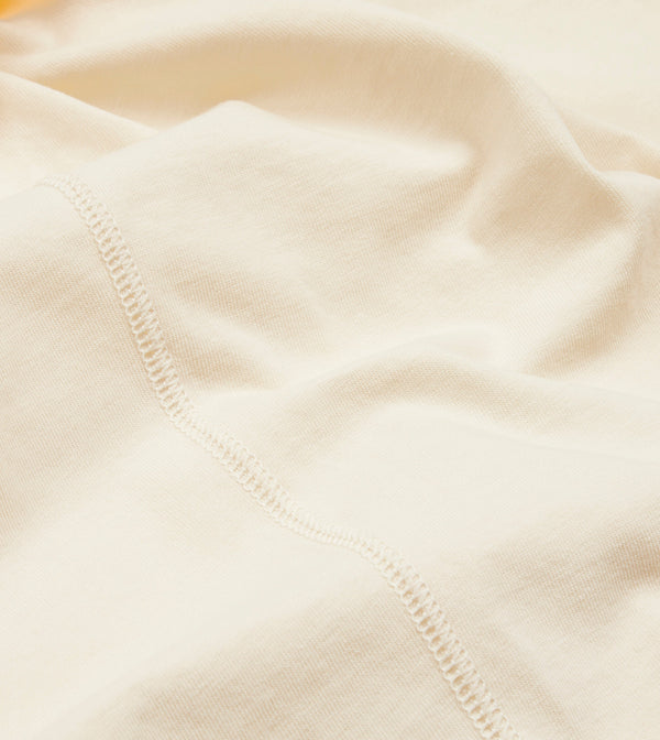 Drake's Antique White Cotton Crew Neck Hiking T-Shirt