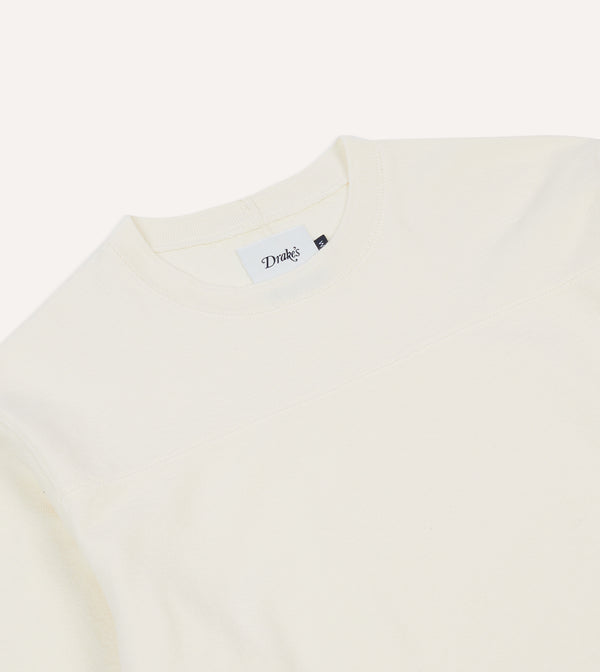 Drake's Antique White Panelled Cotton Training T-Shirt